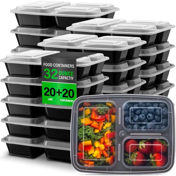 ez-prepa Other - 20 Pack 32oz, Compartment Meal Prep Containers w Lids, Microwave Dishwasher Safe